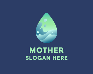Oil - Water Droplet Wave logo design