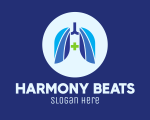 Blue Breathing Lungs Logo