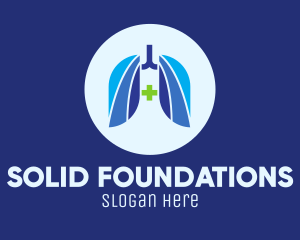 Blue Breathing Lungs Logo