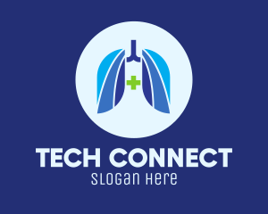 Blue Breathing Lungs Logo