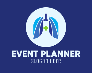 Blue Breathing Lungs Logo