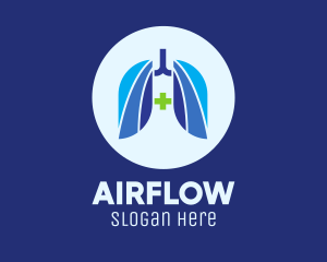 Blue Breathing Lungs logo design