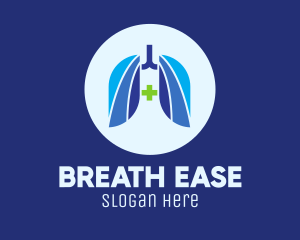 Blue Breathing Lungs logo design