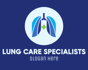 Blue Breathing Lungs logo design