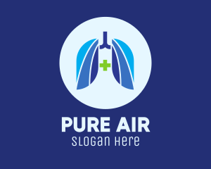 Oxygen - Blue Breathing Lungs logo design