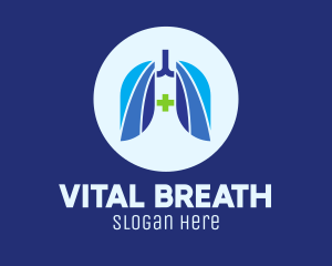 Breathing - Blue Breathing Lungs logo design