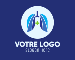 Breath - Blue Breathing Lungs logo design