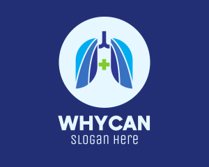 Respiratory System - Blue Breathing Lungs logo design