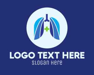 Lung Doctor - Blue Breathing Lungs logo design