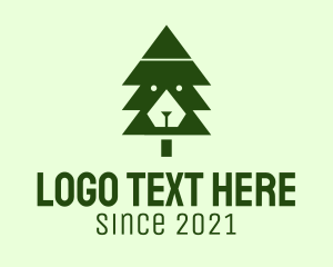 Bear - Green Pine Tree logo design