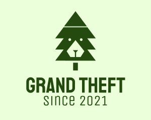 Bear - Green Pine Tree logo design