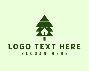 Green - Green Pine Tree Bear logo design