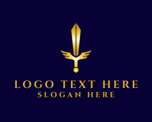 Wing - Golden Wing Sword logo design