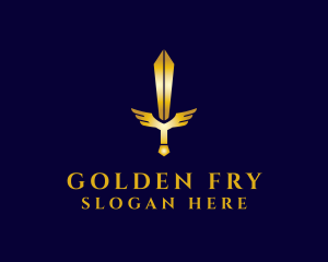 Golden Wing Sword logo design