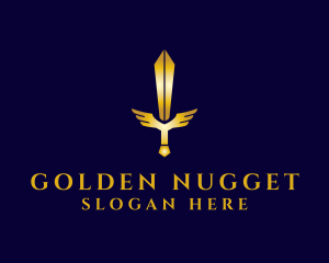 Golden Wing Sword logo design