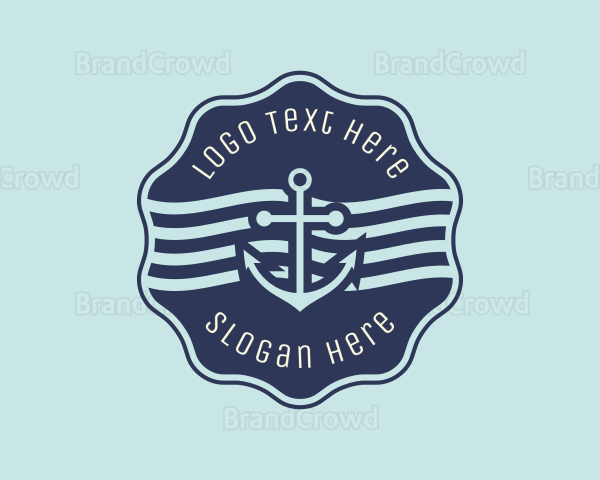 Anchor Maritime Courier Badge Logo