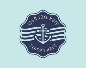 Ferry - Anchor Maritime Courier Badge logo design