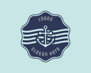 Naval - Anchor Maritime Courier Badge logo design