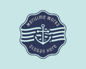 Anchor Maritime Courier Badge logo design