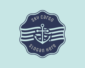 Anchor Maritime Courier Badge logo design