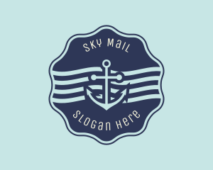 Anchor Maritime Courier Badge logo design