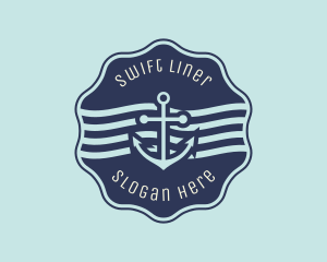 Anchor Maritime Courier Badge logo design