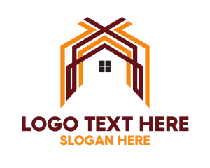 House - Orange Brown Housing logo design