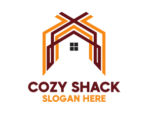 Shack - Orange Brown Housing logo design