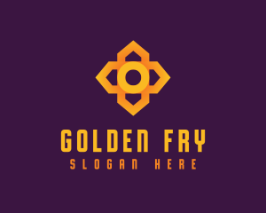 Golden Cross Flower logo design