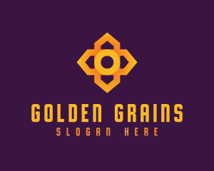 Golden Cross Flower logo design