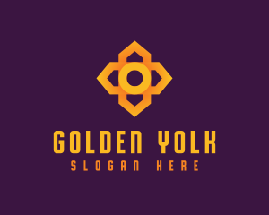 Golden Cross Flower logo design