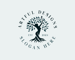 Environmental Woman Tree logo design