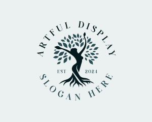 Environmental Woman Tree logo design