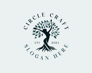 Environmental Woman Tree logo design