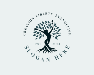 Environmental Woman Tree logo design