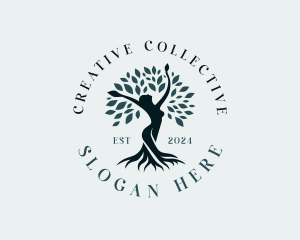 Environmental Woman Tree logo design