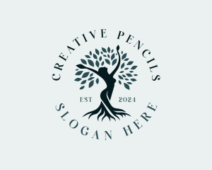 Environmental Woman Tree logo design