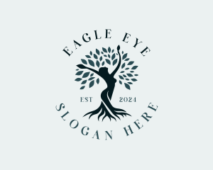 Environmental Woman Tree logo design