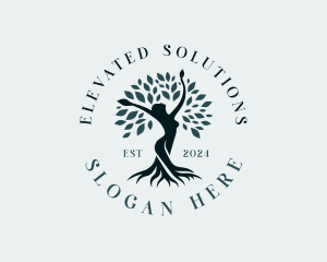 Environmental Woman Tree logo design