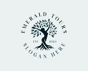 Environmental Woman Tree logo design