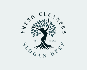 Environmental Woman Tree logo design