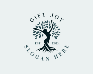 Environmental Woman Tree logo design