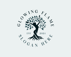 Environmental Woman Tree logo design