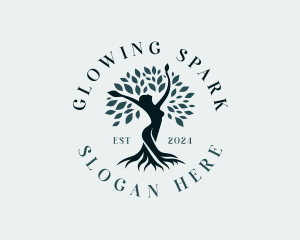 Environmental Woman Tree logo design