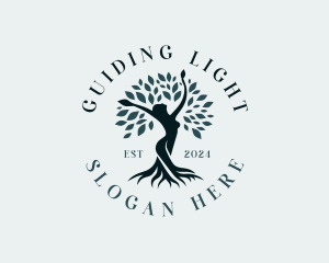 Environmental Woman Tree logo design