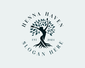 Environmental Woman Tree logo design