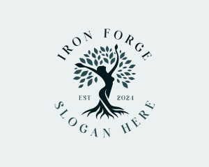 Environmental Woman Tree logo design