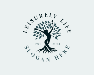 Environmental Woman Tree logo design