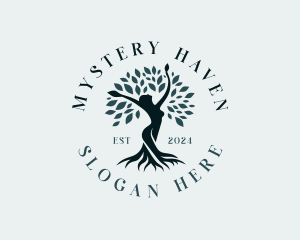 Environmental Woman Tree logo design