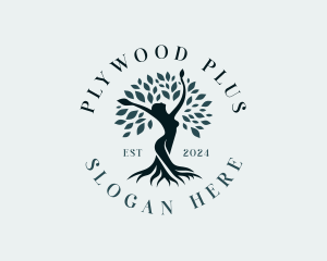 Environmental Woman Tree logo design